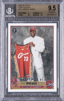 2003-04 Topps First Edition #221 LeBron James Rookie Card - BGS GEM MT 9.5